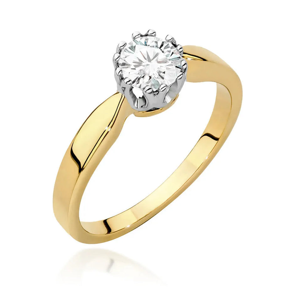 Gold Ring with 0.50ct Lab-diamond