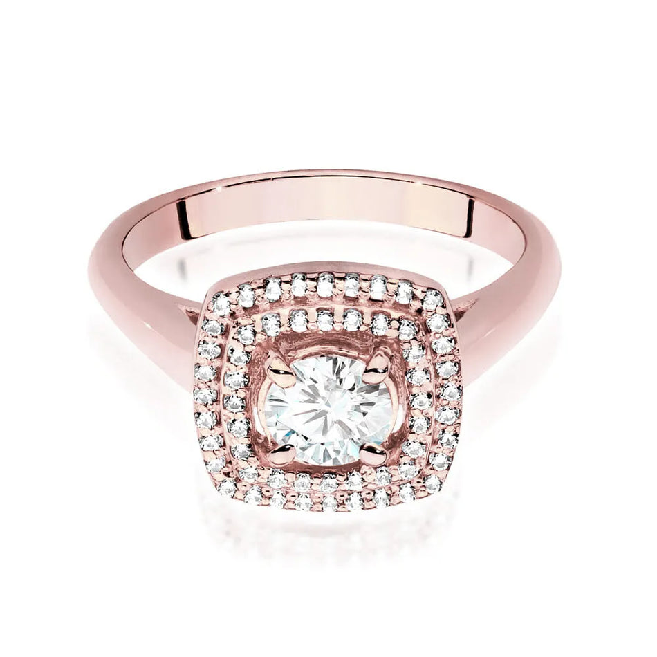 Zlatý prsteň s diamantom 0,50 ct a postrannými diamantmi 0,28 ct