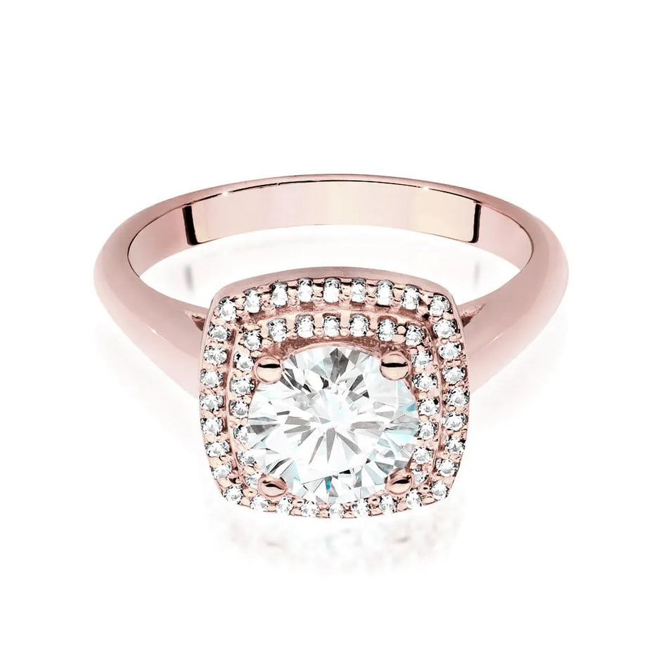 Gold Ring with 1.00ct Diamond and 0.28ct Sideline Diamonds