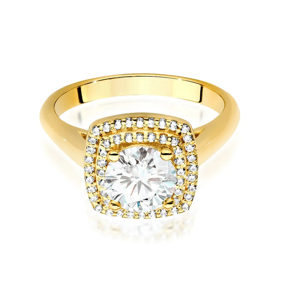 Gold Ring with 1.00ct Diamond and 0.28ct Sideline Diamonds