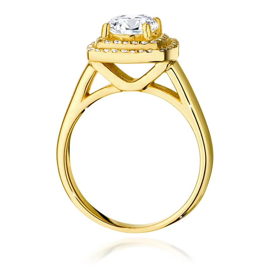 Gold Ring with 1.00ct Diamond and 0.28ct Sideline Diamonds