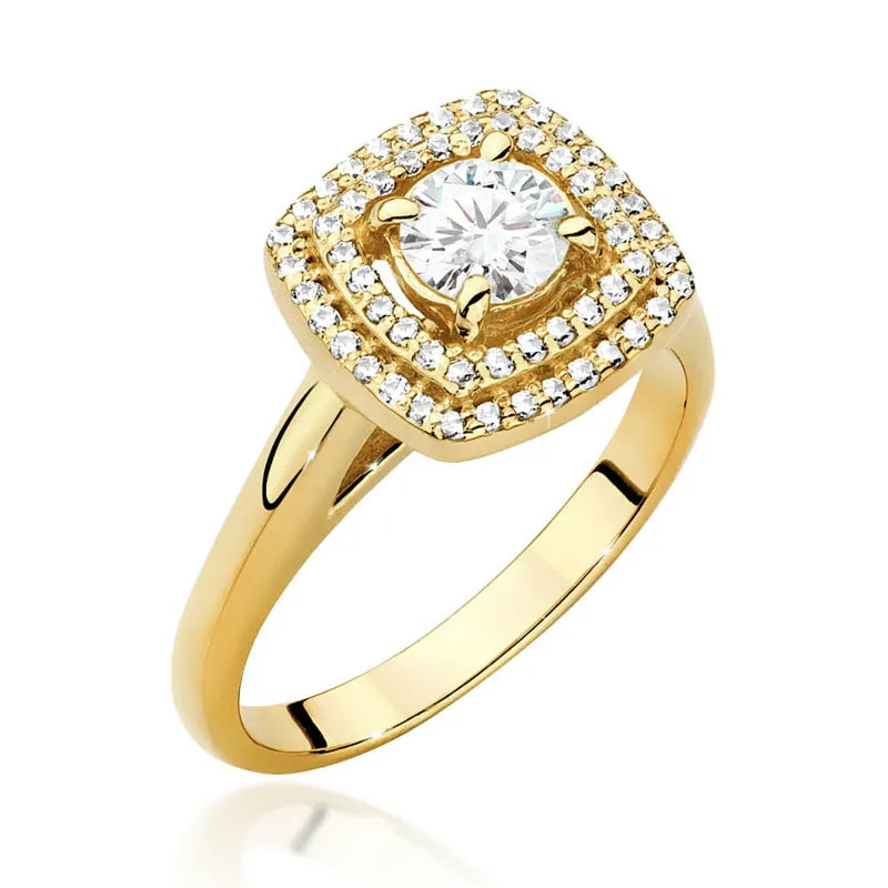 Gold Ring with 0.50ct and 0.28ct Lab-diamonds