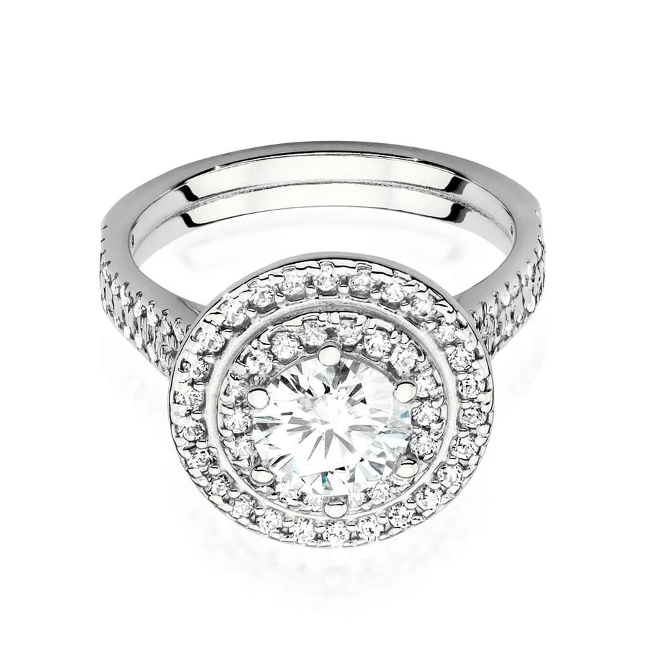 Zlatý prsteň s diamantom 0,70 ct a postrannými diamantmi 0,633 ct