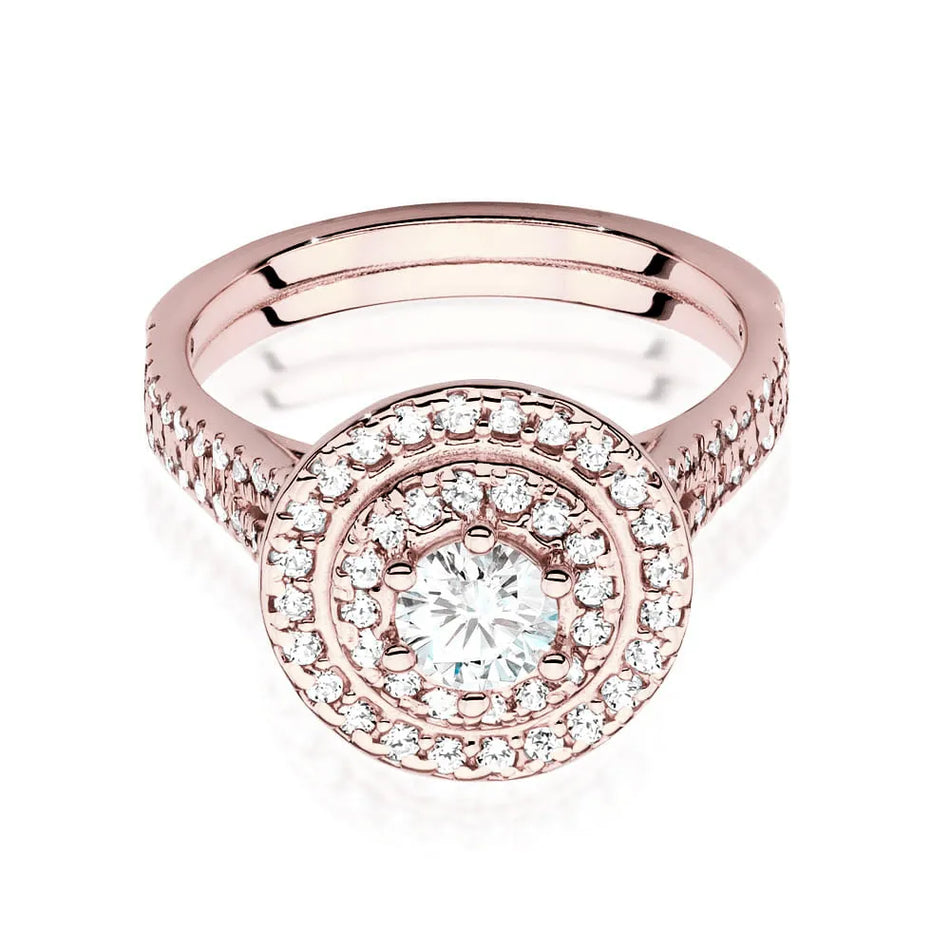 Zlatý prsteň s diamantom 0,40 ct a postrannými diamantmi 0,613 ct