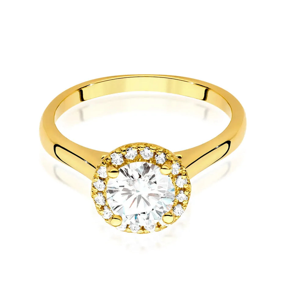 Gold Ring with 0.70ct Diamond and 0.138ct Sideline Diamonds
