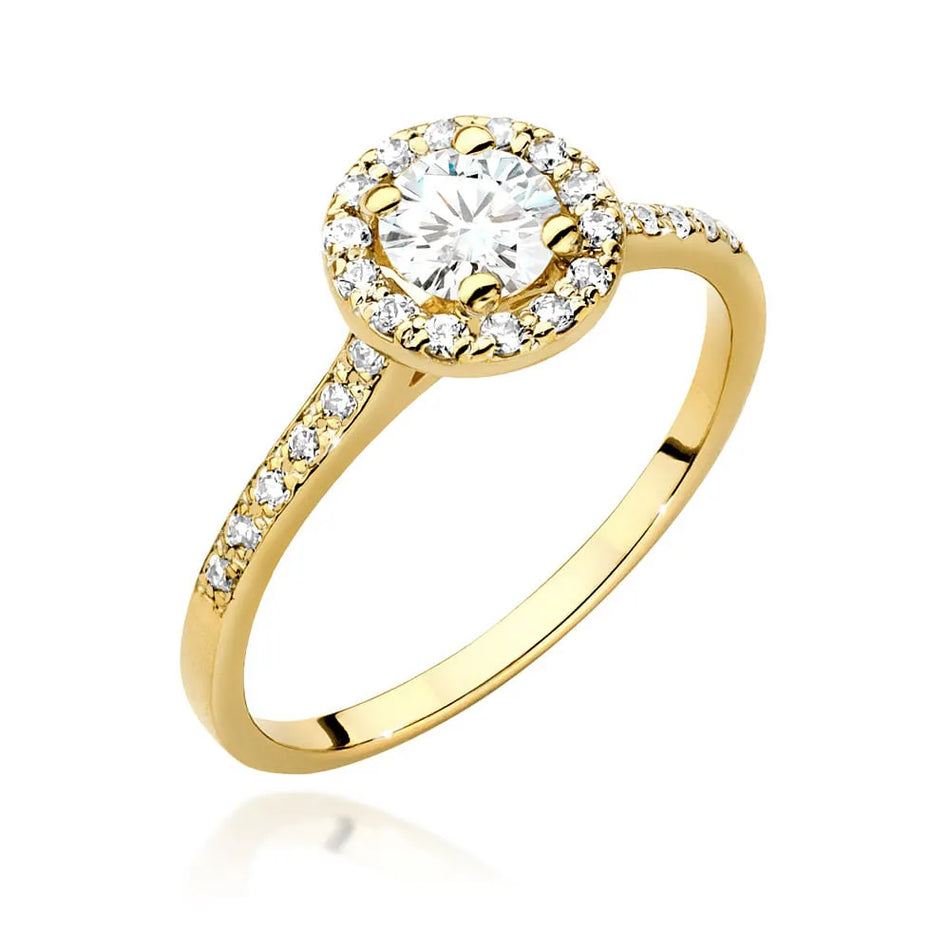 Gold Ring with 0.50ct and 0.241ct Lab-diamonds