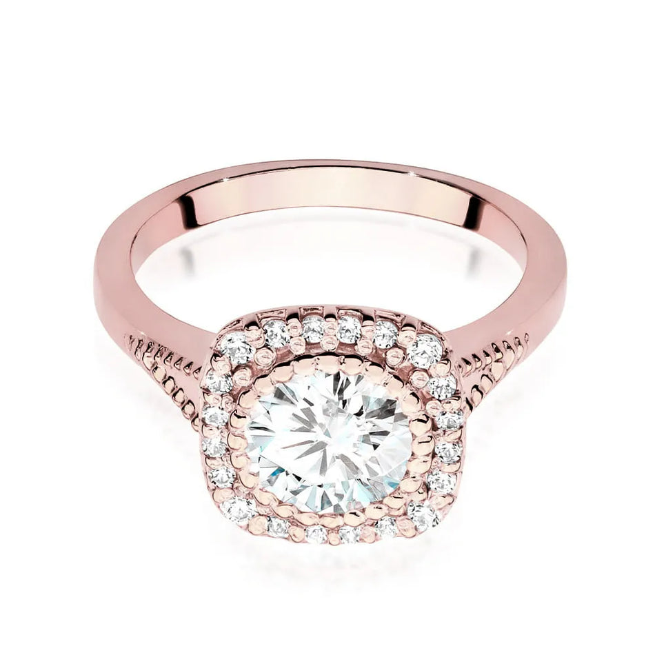 Zlatý prsteň s diamantom 1,00 ct a postrannými diamantmi 0,196 ct