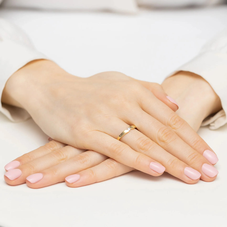 Gold Ring with 0.08ct Diamond