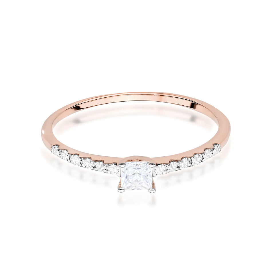 Gold Ring with 0.15ct and 0.06ct Diamonds