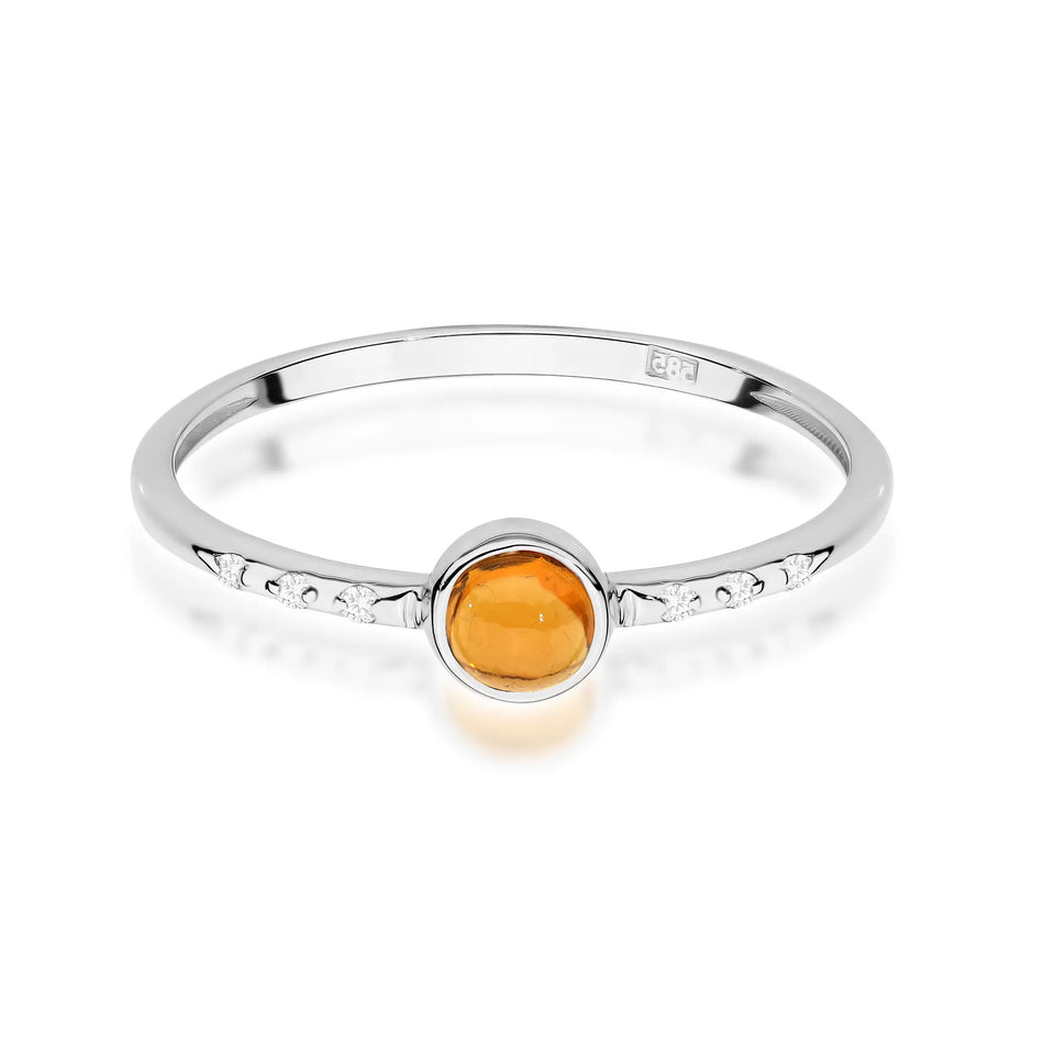 Gold Ring with 0.30ct Yellow Tourmaline and 0.03ct Diamonds