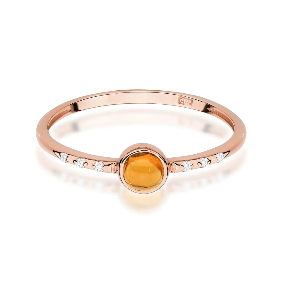Gold Ring with 0.30ct Yellow Tourmaline and 0.03ct Diamonds