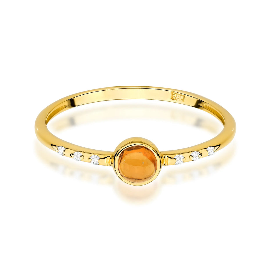 Gold Ring with 0.30ct Yellow Tourmaline and 0.03ct Diamonds