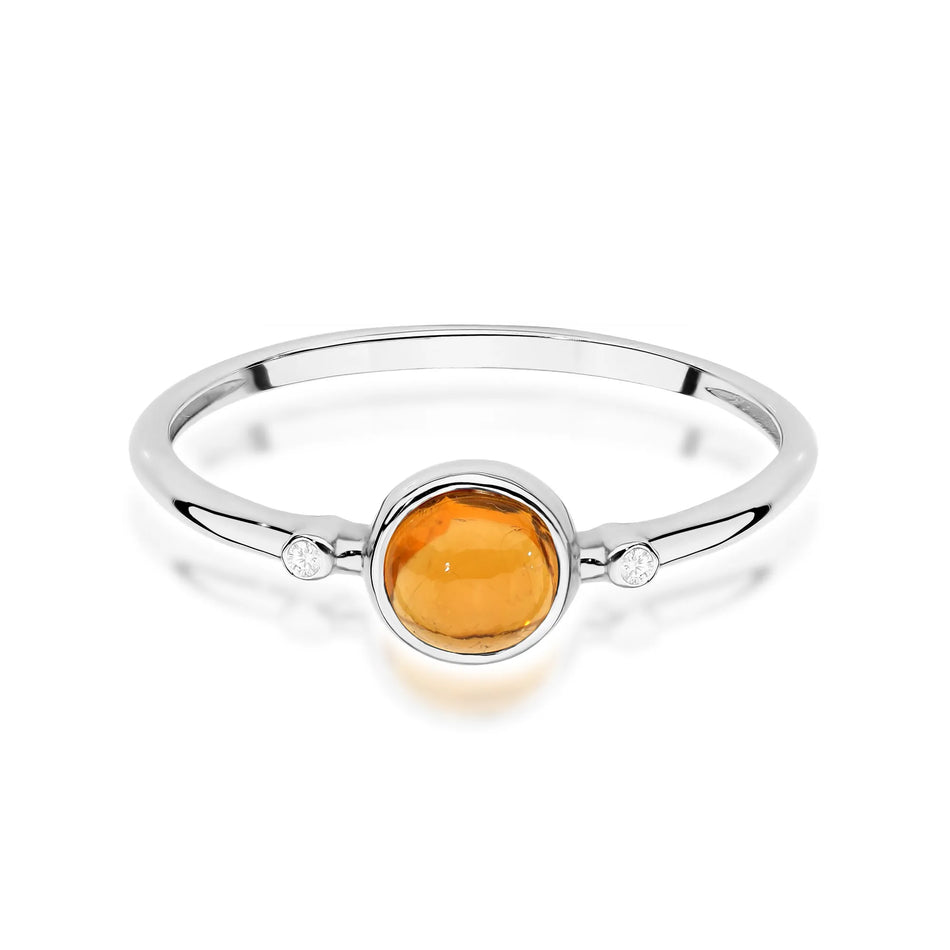 Gold Ring with 0.60ct Yellow Tourmaline and 0.01ct Diamonds