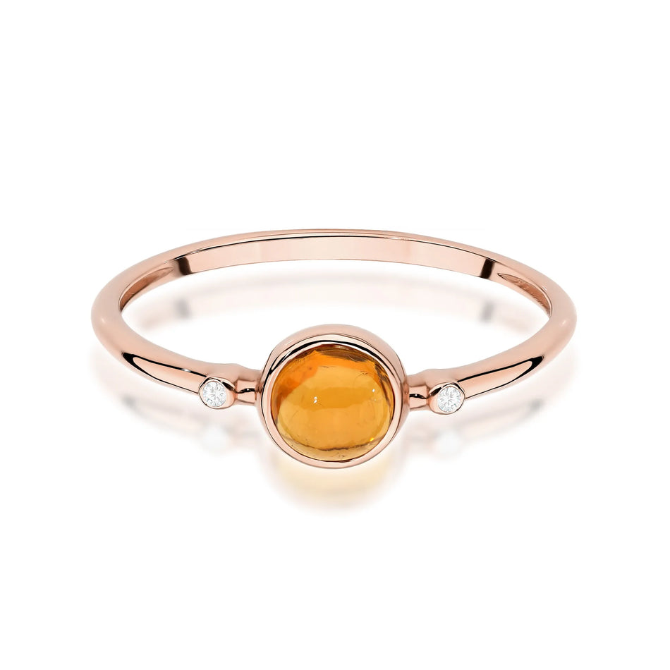 Gold Ring with 0.60ct Yellow Tourmaline and 0.01ct Diamonds