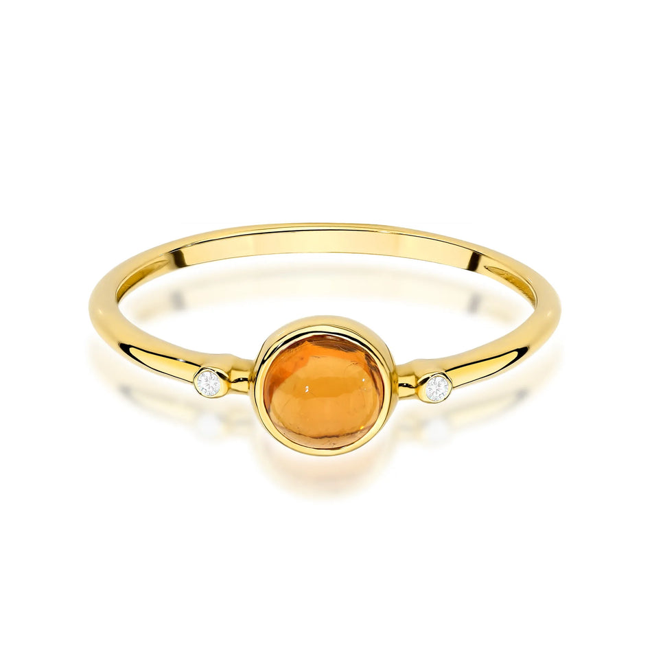 Gold Ring with 0.60ct Yellow Tourmaline and 0.01ct Diamonds