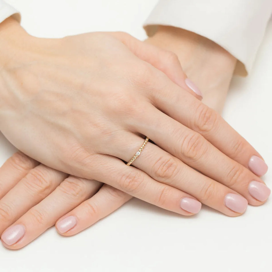 Zlatý prsteň s diamantom 0,02 ct