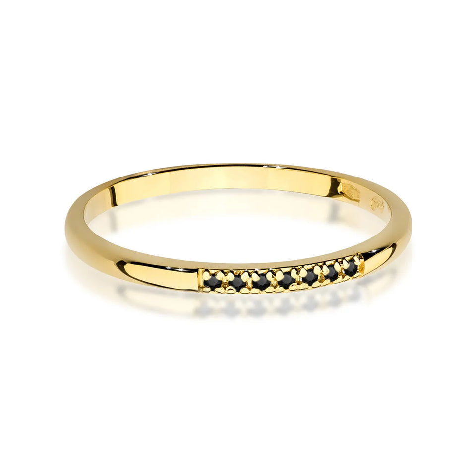 Gold Ring with 0.035ct Black Diamonds