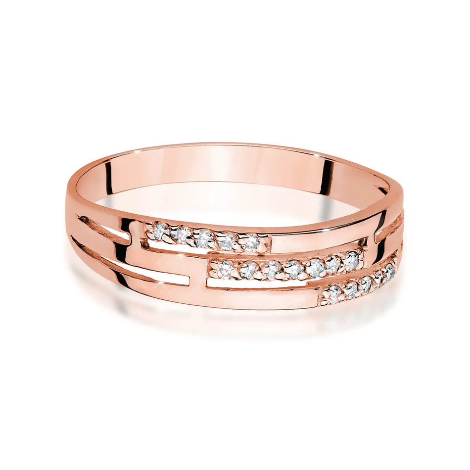 Zlatý prsteň s diamantmi 0,146 ct