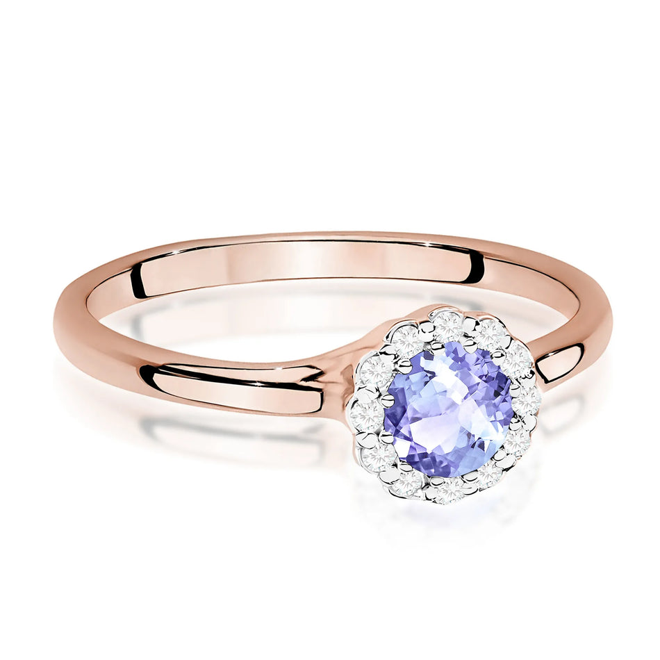 Gold Ring with 0.50ct Tansanit and 0.103ct Diamonds