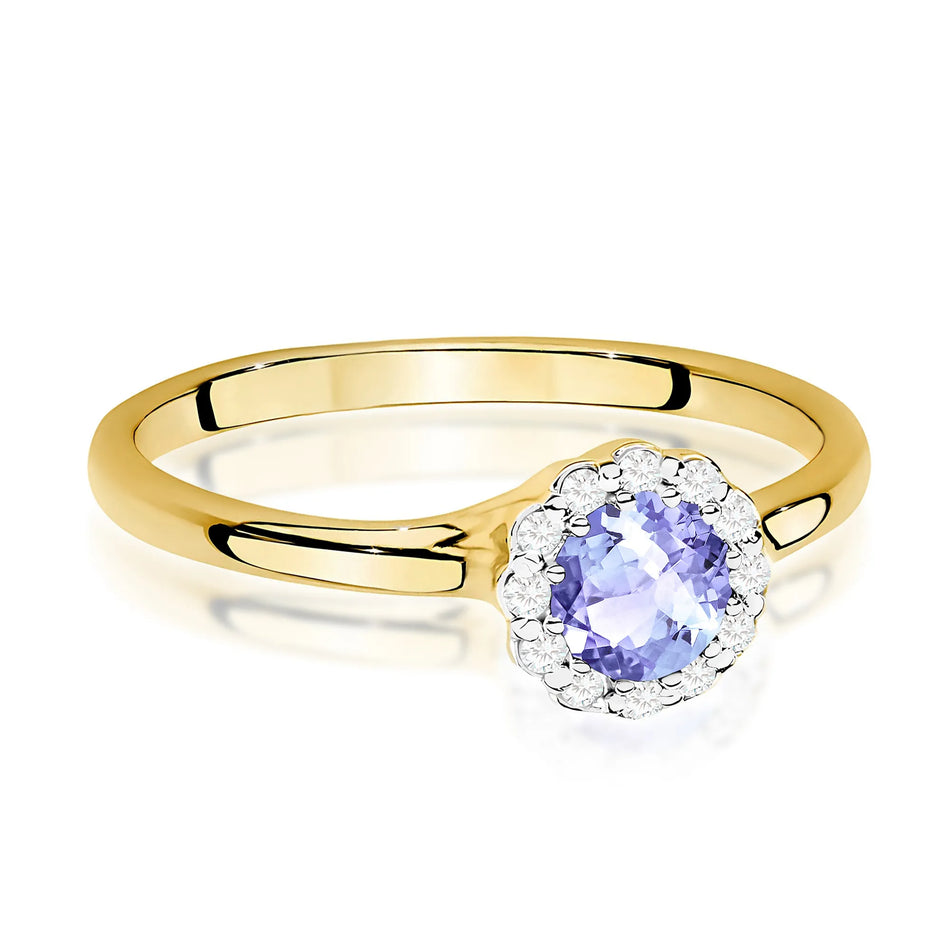 Gold Ring with 0.50ct Tansanit and 0.103ct Diamonds