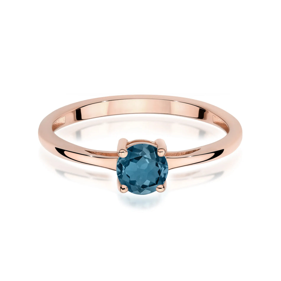 Zlatý prsteň s 0,50 ct topásom London Blue