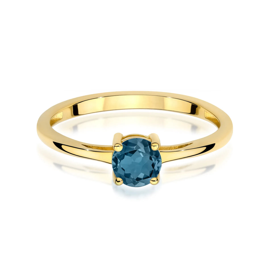 Zlatý prsteň s 0,50 ct topásom London Blue