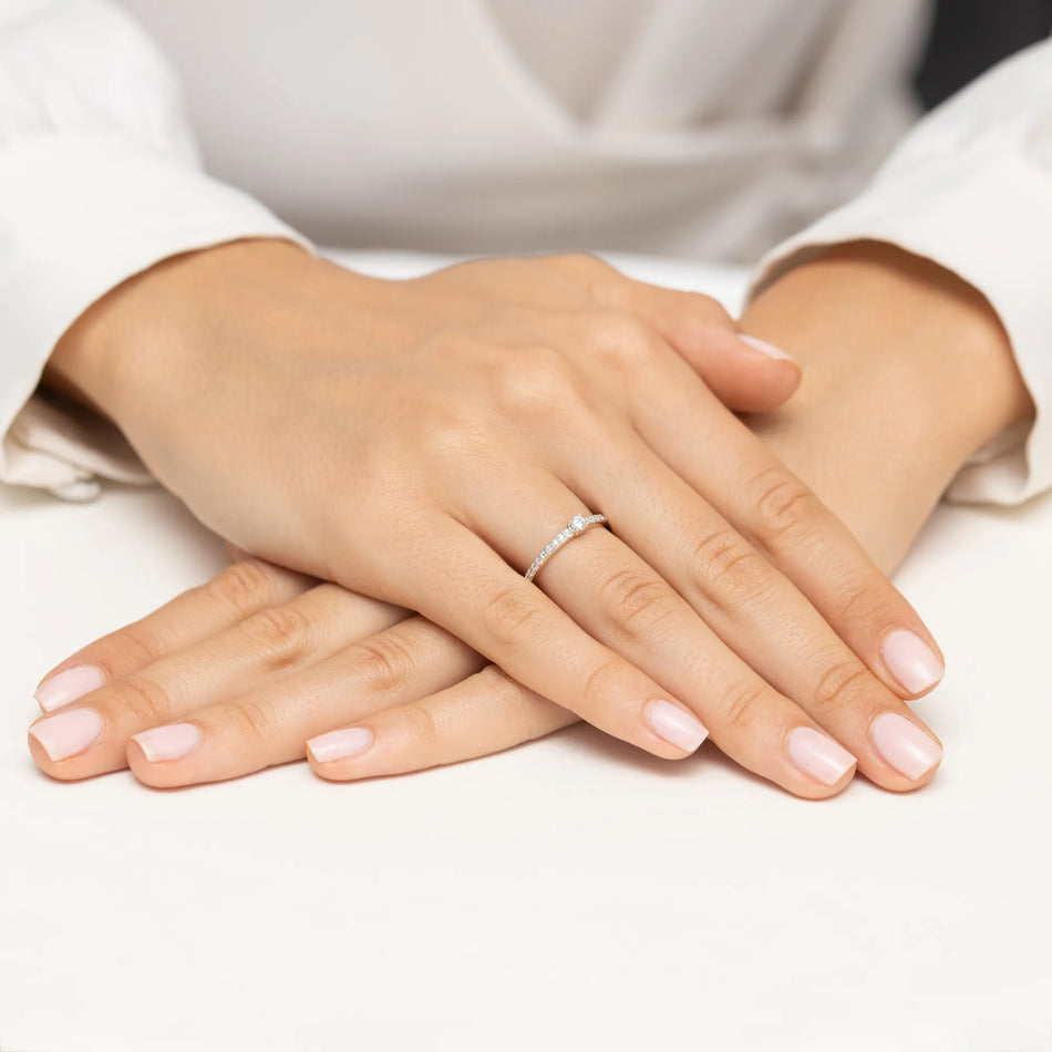 Gold Ring with 0.08ct and 0.11ct Diamonds