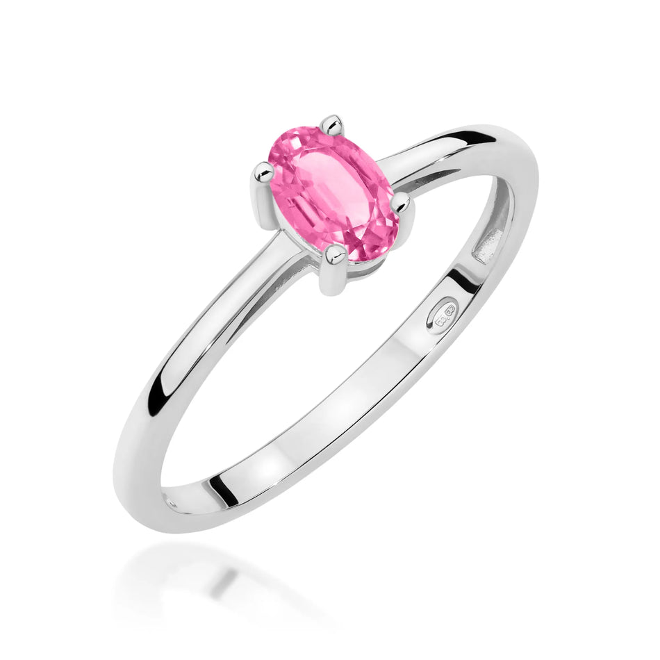 Gold Ring with 0.50ct Pink topaz