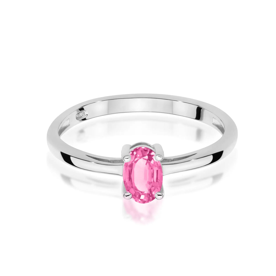 Gold Ring with 0.50ct Pink topaz