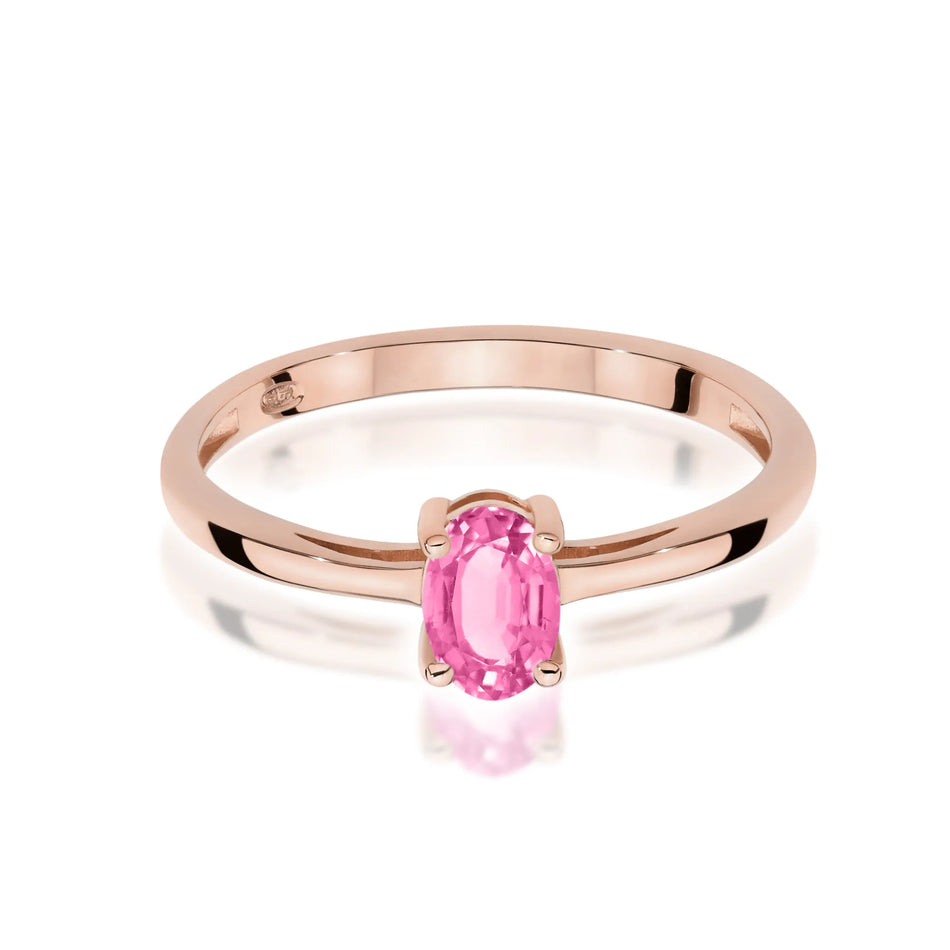 Gold Ring with 0.50ct Pink topaz