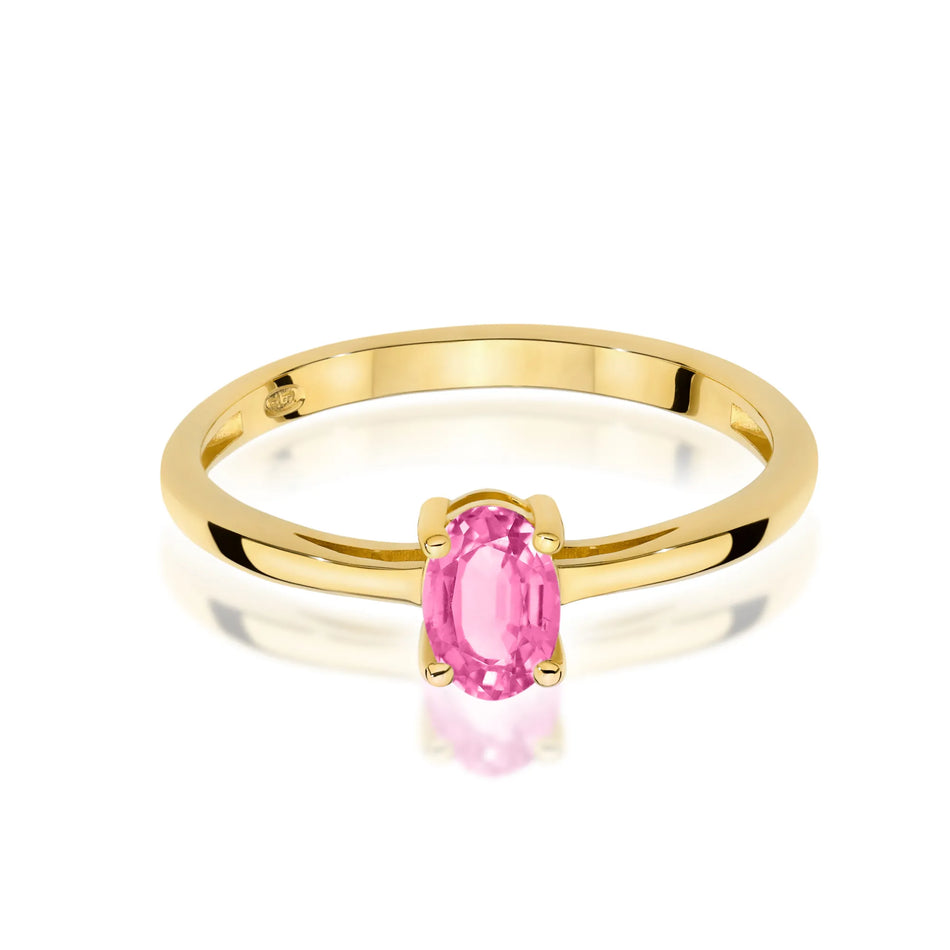 Gold Ring with 0.50ct Pink topaz