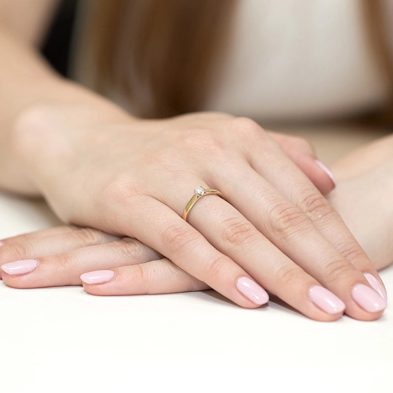 Gold Ring with Zirconia