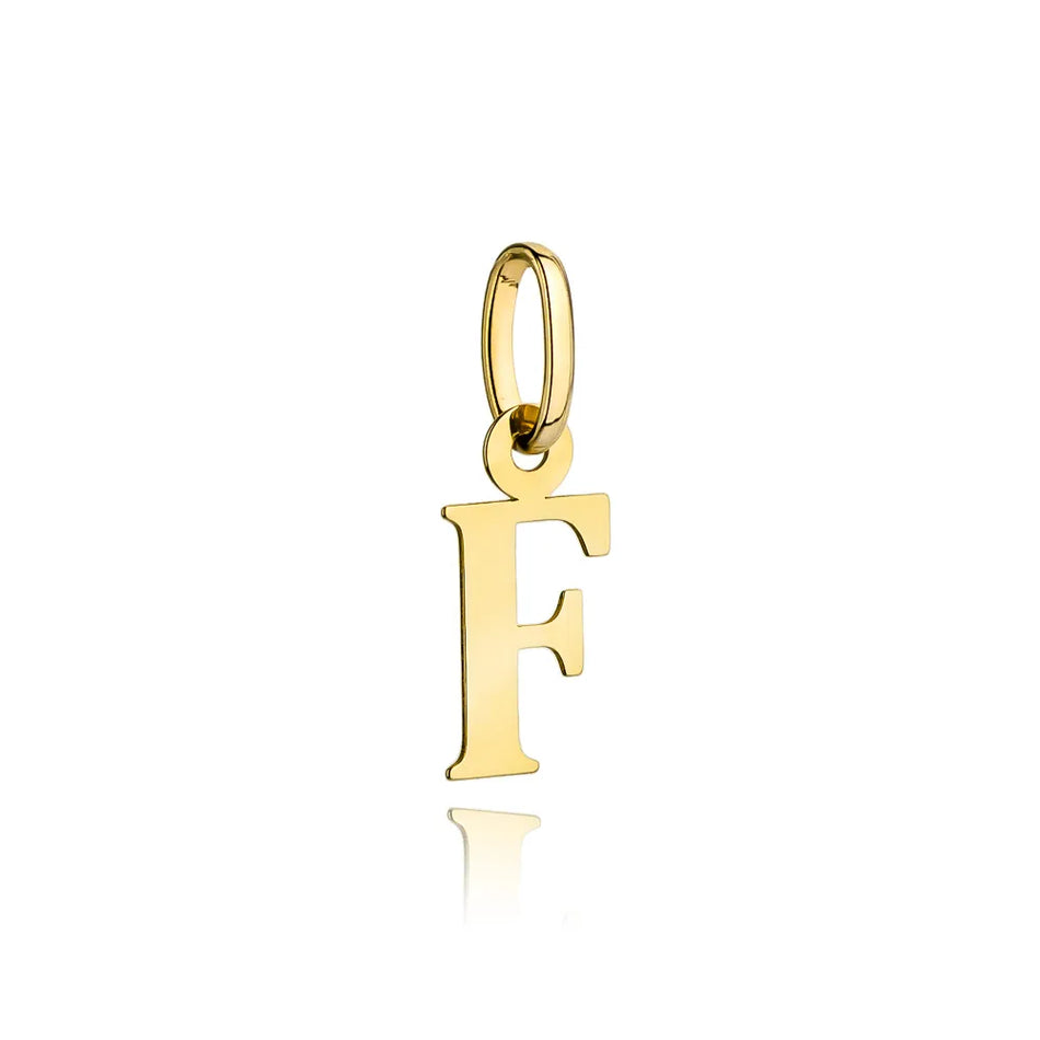Gold Pendant Letter F