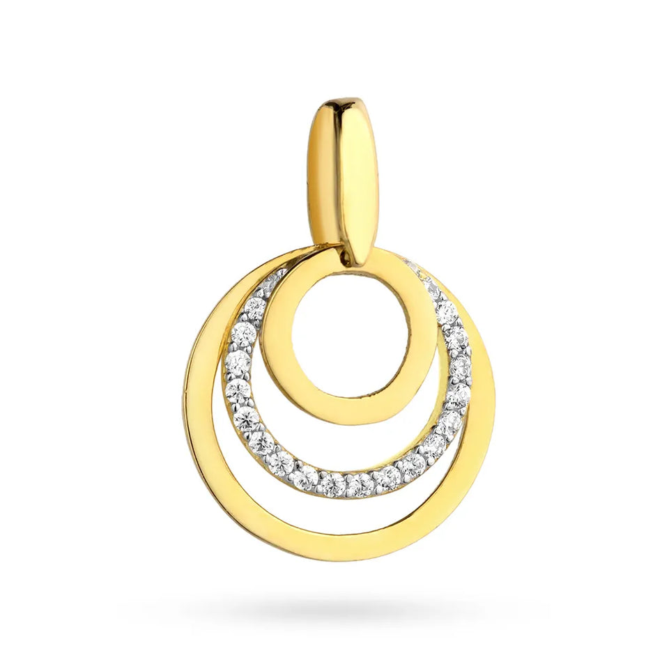 Gold Pendant Circles Peacock Eye