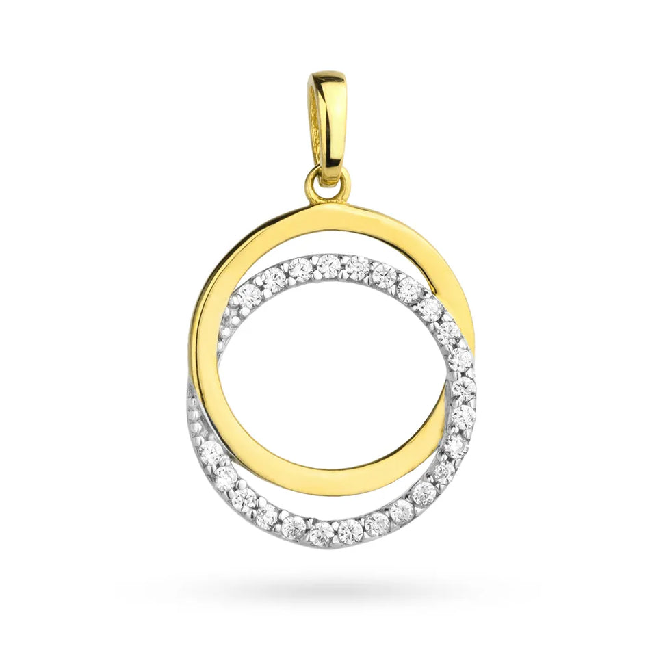 Dvojfarebný prívesok so zirkónmi