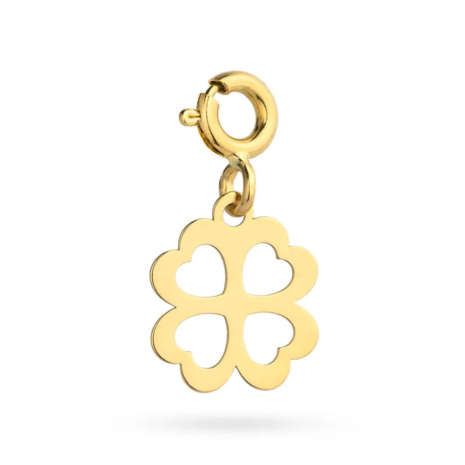Gold Pendant Clover Hearts