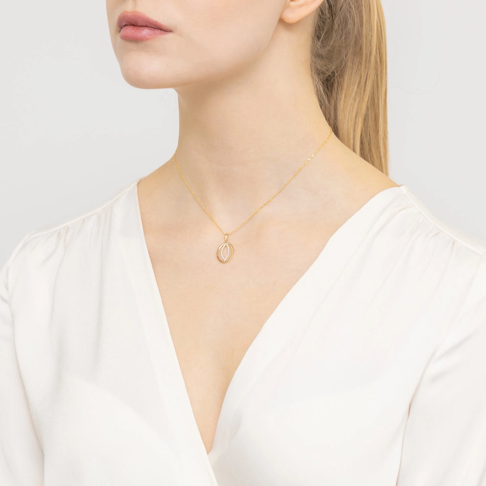 Zlatý prívesok kvapka so zirkónmi