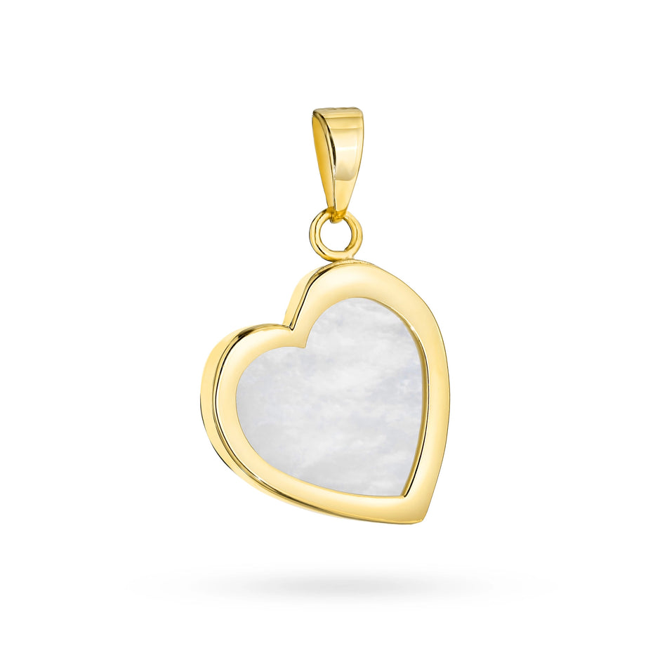 Zlatý prívesok srdce perleť