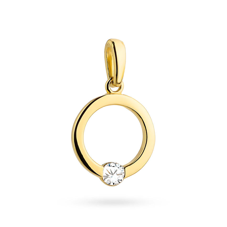 Zlatý prsteň s príveskom so zirkónmi