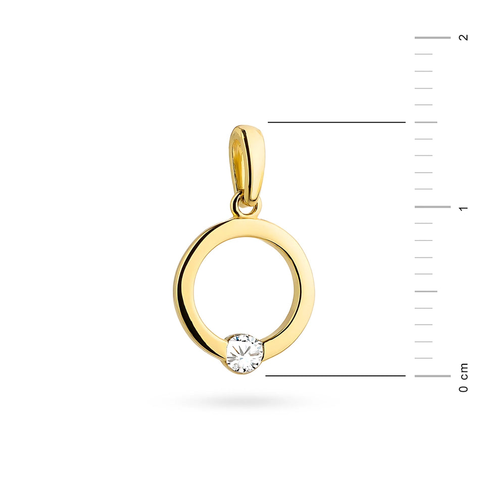 Zlatý prsteň s príveskom so zirkónmi