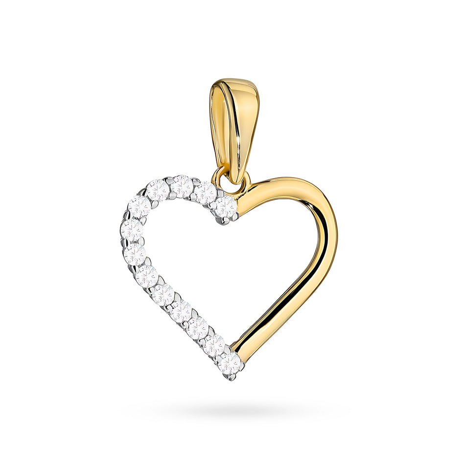 Gold Pendant Heart with Zirconia