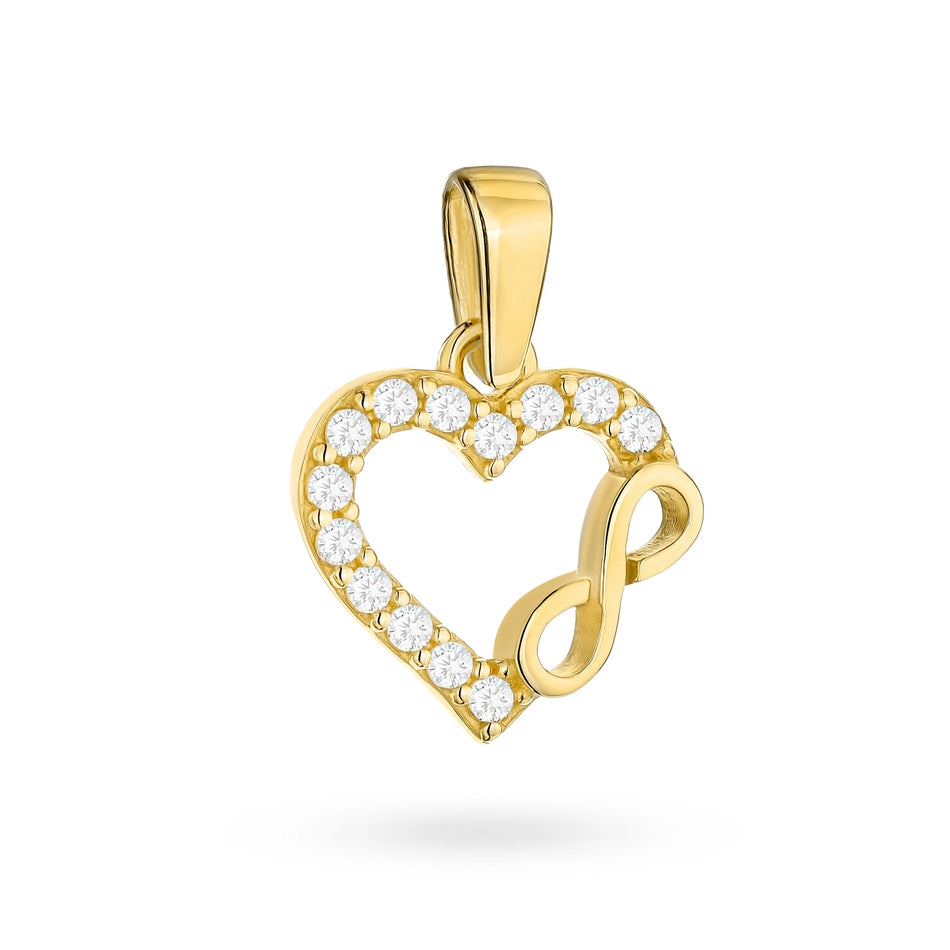 Gold Pendant with Zirconia Infinity Symbol