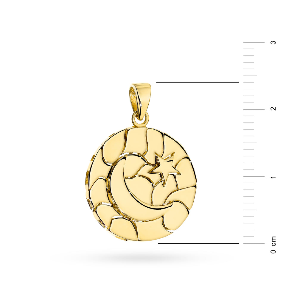 Gold Pendant Moon and Star
