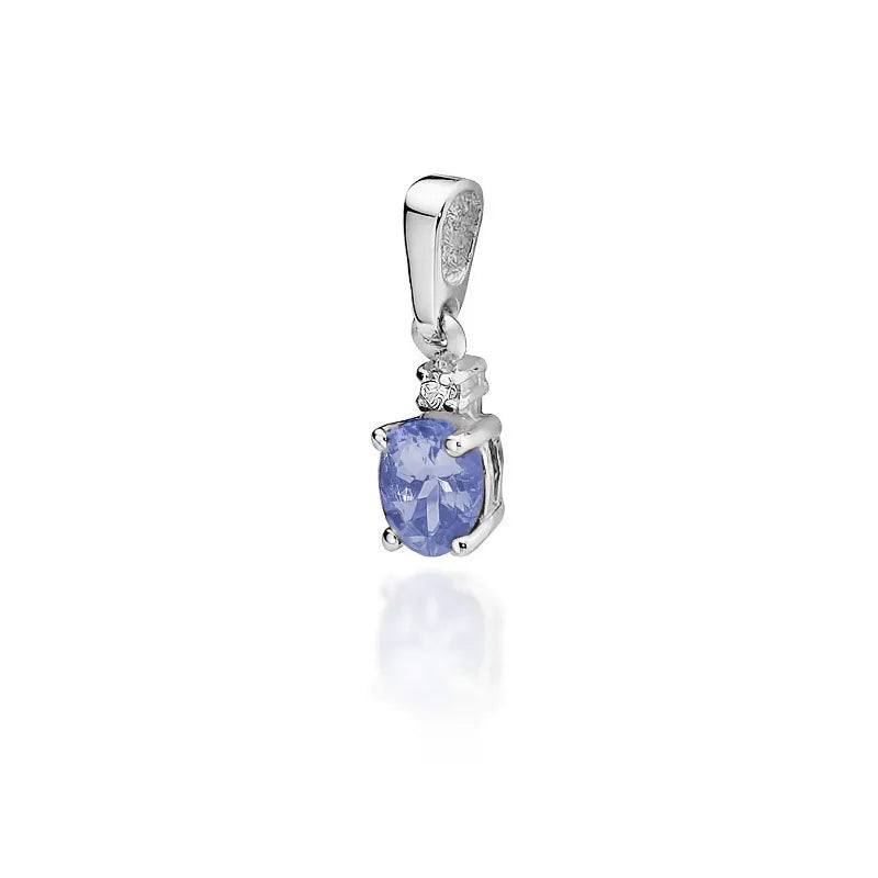 Gold pendant with tanzanite and diamond