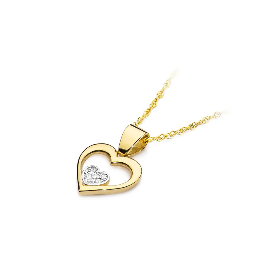 Gold Pendant with 0.052ct Diamonds