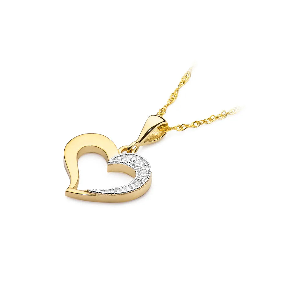 Gold Pendant with 0.064ct Diamonds