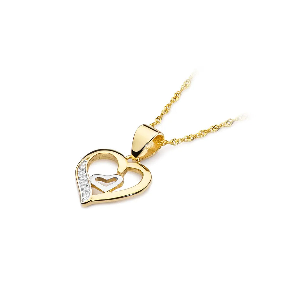 Gold Pendant with 0.052ct Diamonds