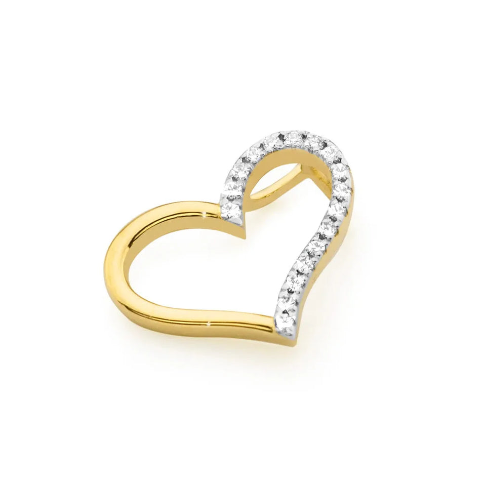 Gold Pendant with 0.085ct Diamonds