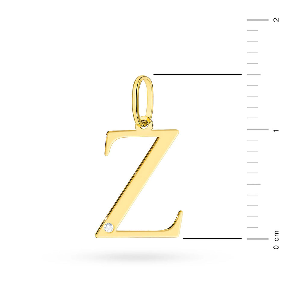Gold Pendant with Diamonds Letter Z