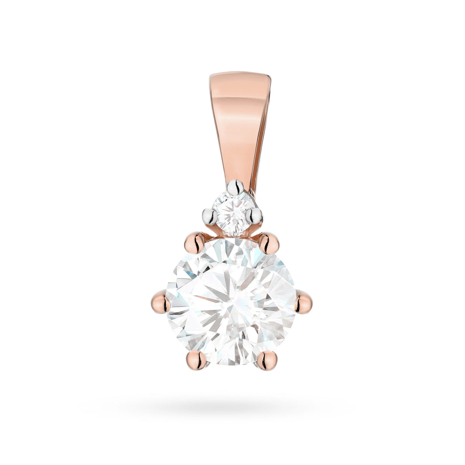 Gold Pendant with 0.50ct and 0.015ct Lab-Diamonds